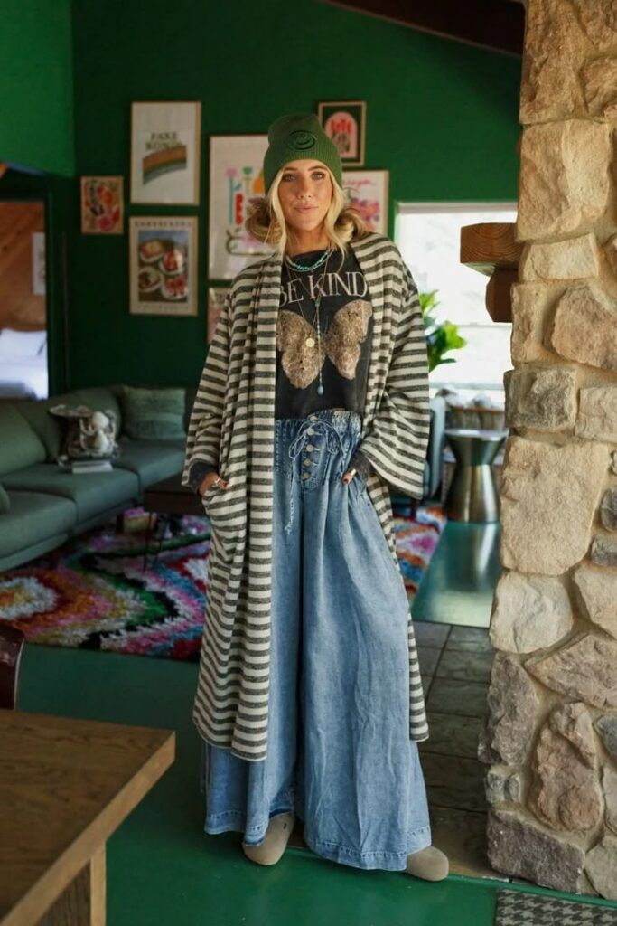 Striped Longline Duster Cardigan – Soft Blanket Knit