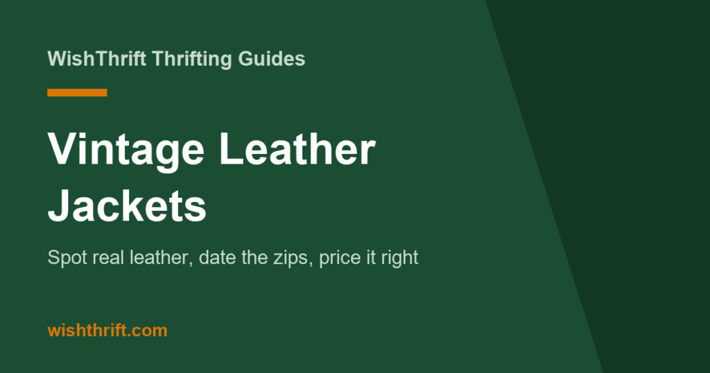Vintage Leather Jackets - Thrifting Guide (Real Leather, Labels & Value)