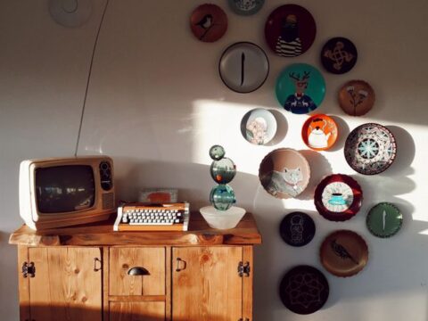 Vintage Portable Television — Retro Wood Cabinet