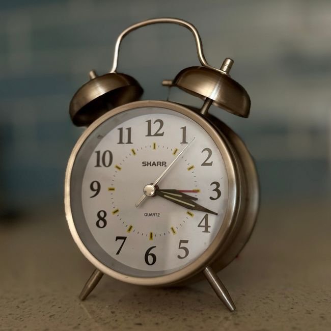 Vintage Twin-Bell Alarm Clock — Wind-Up
