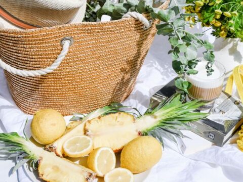 Woven Straw Market Tote — Summer Basket Bag