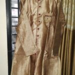 Premium Golden Designer Sherwani with Red Pajama
