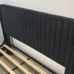 Black Queen bed frame with headboard