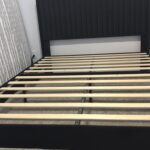 Black Queen bed frame with headboard