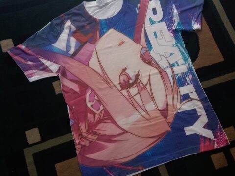 T-shirt Anime Sword Art Online Asuna Face Cospa Tag Size Large