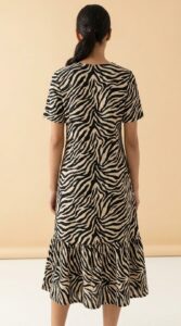 Plus Size Zebra Print Tiered Midi Dress – Soft Viscose-Jersey – ILine by Aylin