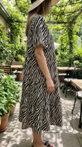 Plus Size Zebra Print Tiered Midi Dress – Soft Viscose-Jersey – ILine by Aylin