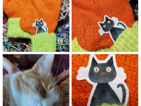 🍊 Hand-Knitted Socks for Kids (5-6 Years)