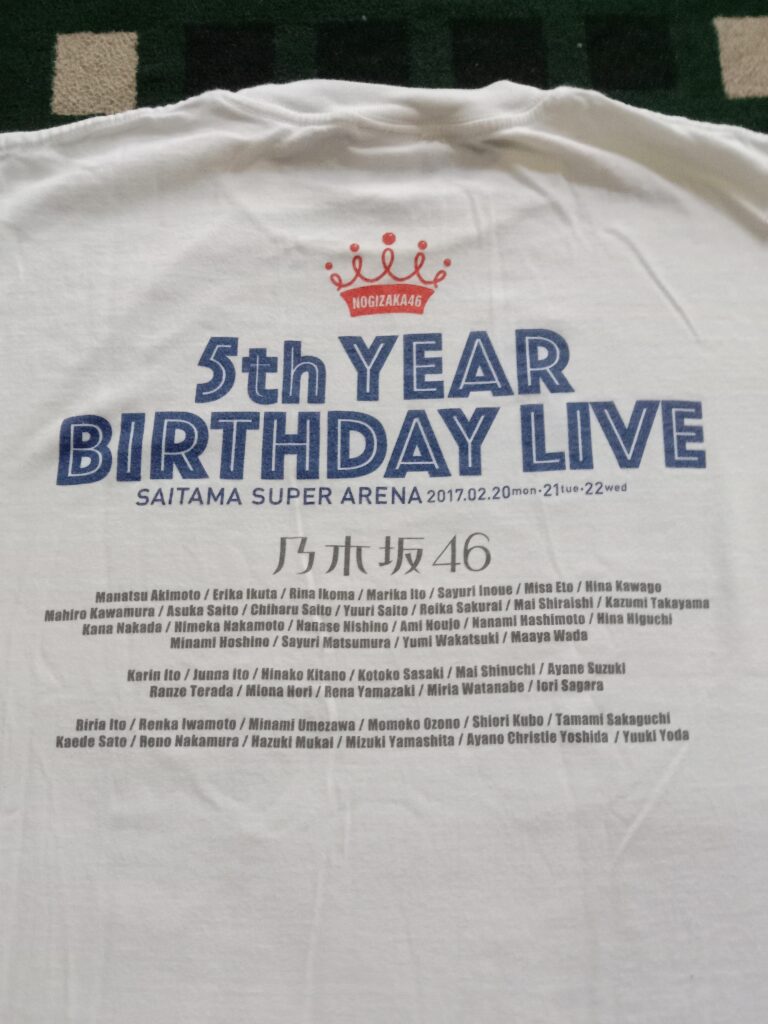T-shirt Idol Nogizaka46 5th Birthday Live Original Tag Size Large