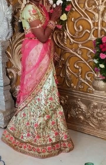 Embroidered Pista Green Wedding & Occasion Lehenga