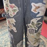 One-of-a-Kind Upcycled Patchwork Railroad Stripe Denim Overalls. Size Md
