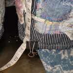 One-of-a-Kind Upcycled Patchwork Railroad Stripe Denim Overalls. Size Md