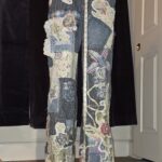 One-of-a-Kind Upcycled Patchwork Railroad Stripe Denim Overalls. Size Md