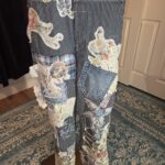One-of-a-Kind Upcycled Patchwork Railroad Stripe Denim Overalls. Size Md