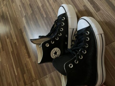 Converse Chuck Taylor All Star Leather Platform UK 3 Like New